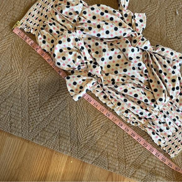 Maeve size 4 one shoulder strap whimsical tied front smocked back crop top - Picture 6 of 8